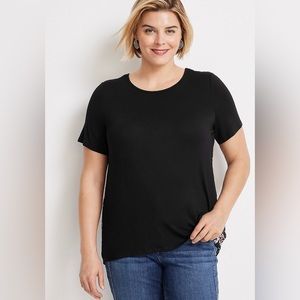 Maurice’s Plus Size Black Floral Pleated Back Top Size XXL